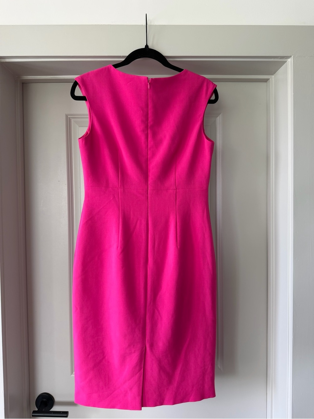 Kasper Bright Pink Cap-Sleeve Sheath Midi Dress - Picture 8 of 16